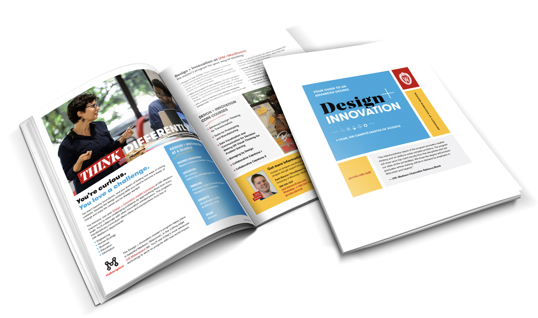 Program guide created by Vendi Advertising for the University of Wisconsin¬–Madison Design and Innovation program