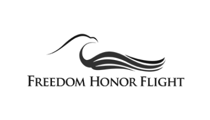 Freedom Honor Flight black-and-white logo, created by Vendi Advertising